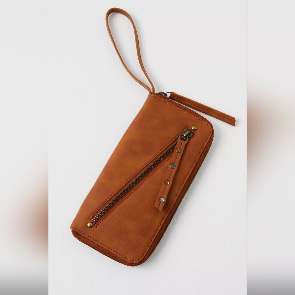 Free People Distressed Vegan Wallet Wristlet
